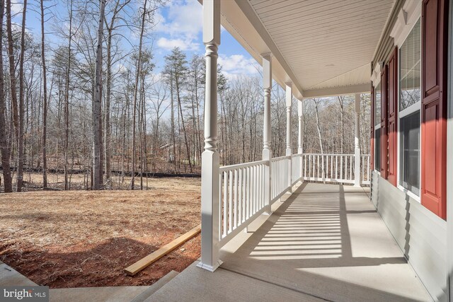 view of patio with a porch