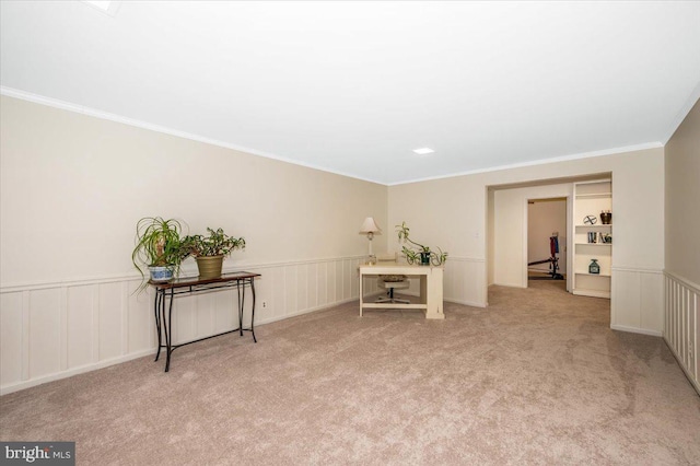 interior space with crown molding