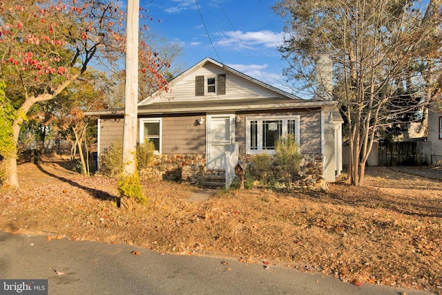 view of bungalow-style home