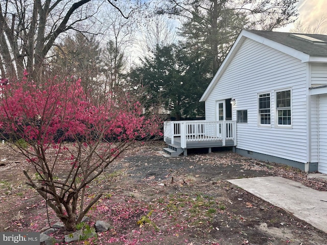 view of yard with a deck