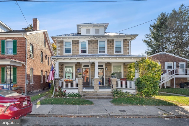 view of front of property with covered porch