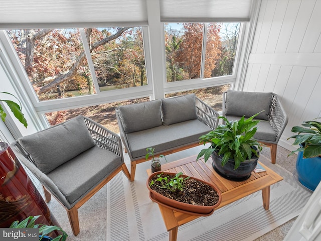 sunroom with plenty of natural light