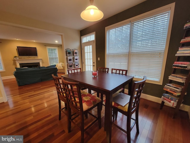 dining area featuring hardwood / wood-style flooring