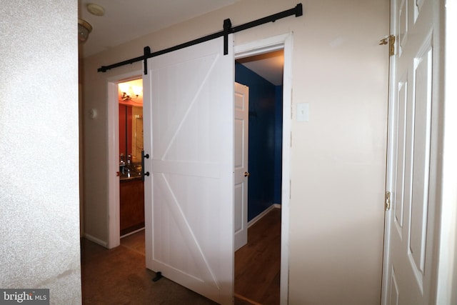 hall with a barn door