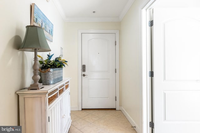 doorway with crown molding