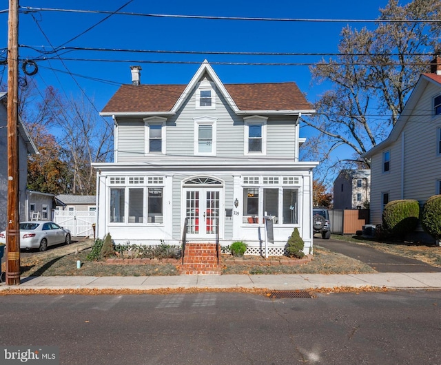 view of front of house featuring french doors