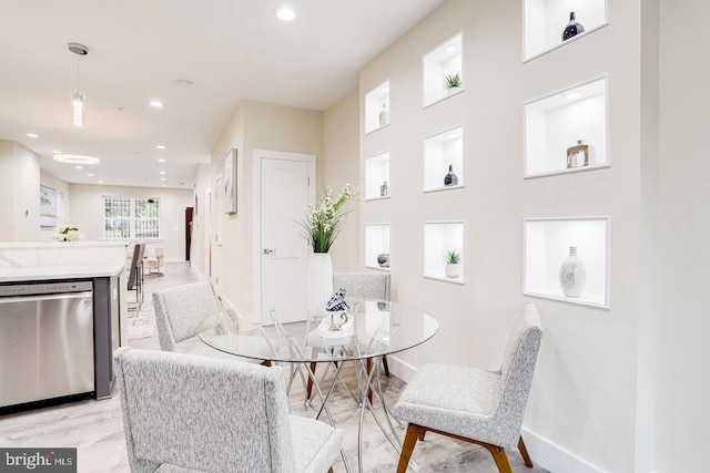 dining area featuring light hardwood / wood-style flooring