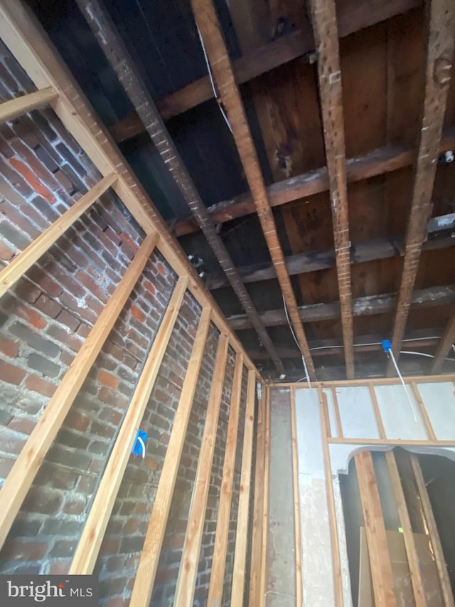 view of unfinished attic