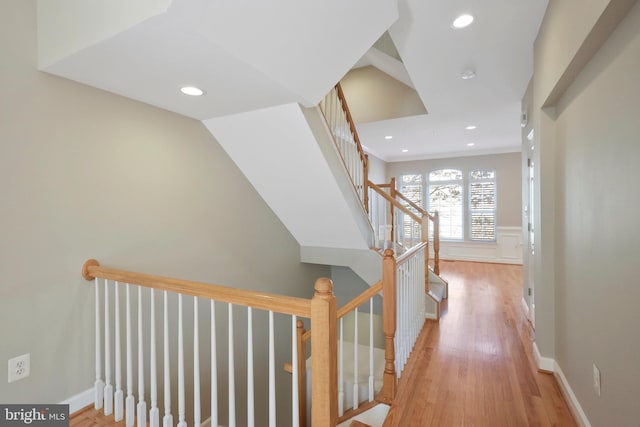 corridor featuring light hardwood / wood-style floors