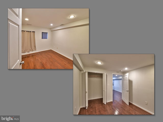 interior space featuring dark hardwood / wood-style floors