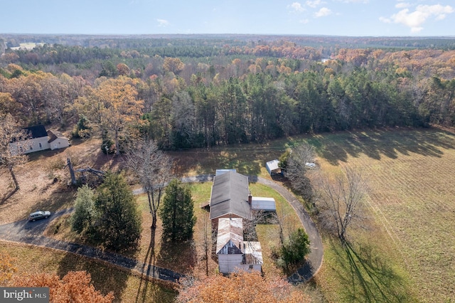 aerial view featuring a rural view