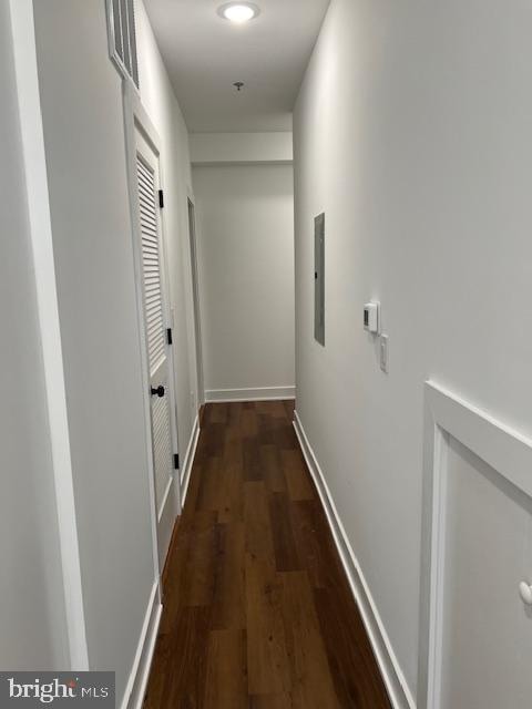 hall featuring dark hardwood / wood-style floors