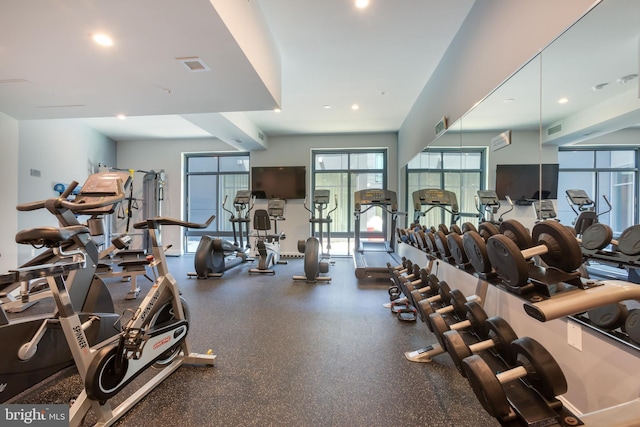 525 Water St SW Unit 326, Washington, DC 20024 - exercise room with recessed lighting