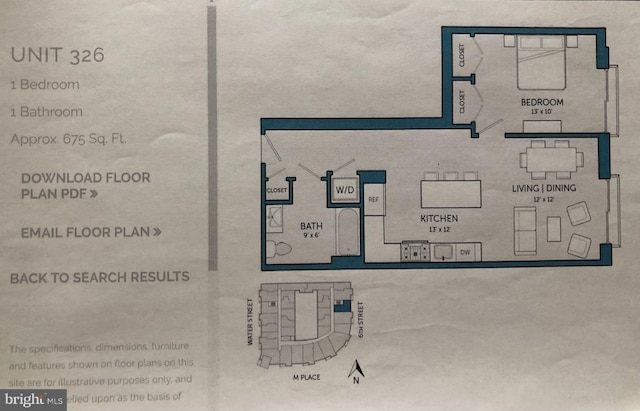 525 Water St SW Unit 326, Washington, DC 20024 - floor plan / room layout