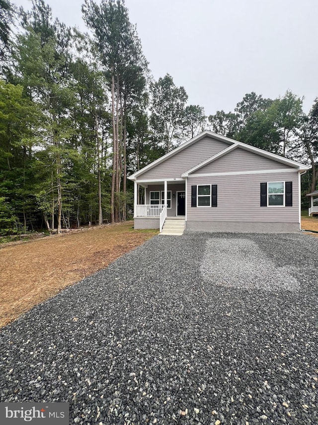 view of front of house with covered porch