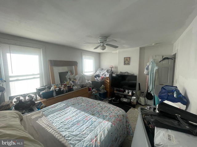 bedroom with ceiling fan