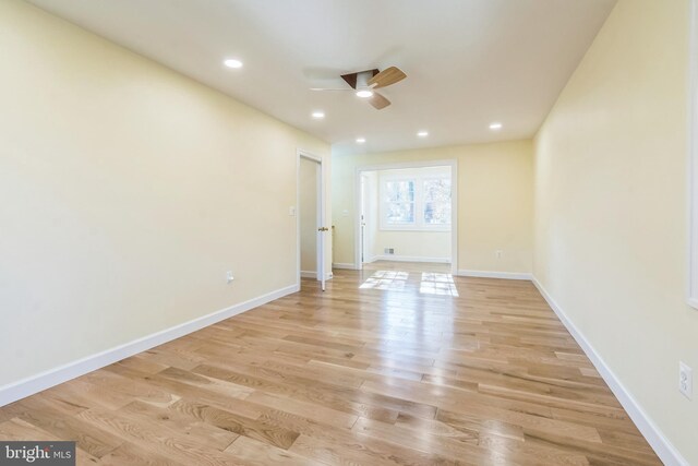 12700 Macduff Dr, Fort Washington, MD 20744 - unfurnished room with a ceiling fan, light wood-style floors, baseboards, and recessed lighting
