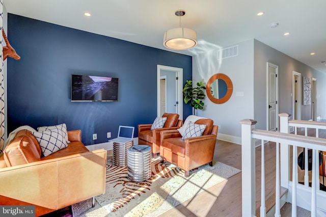 living room featuring hardwood / wood-style flooring