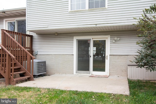 exterior space with central air condition unit