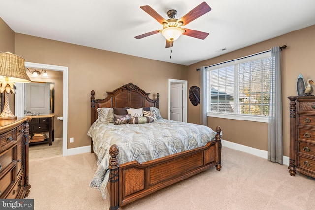 13105 Pendleton Ct, Reisterstown, MD 21136 - bedroom with light colored carpet, baseboards, and ceiling fan