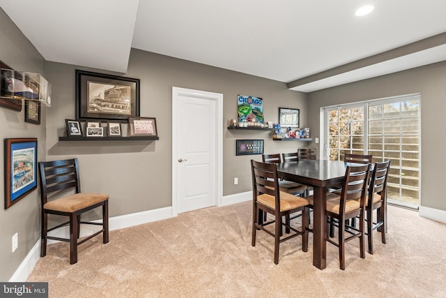 13105 Pendleton Ct, Reisterstown, MD 21136 - dining area featuring carpet flooring, baseboards, and recessed lighting