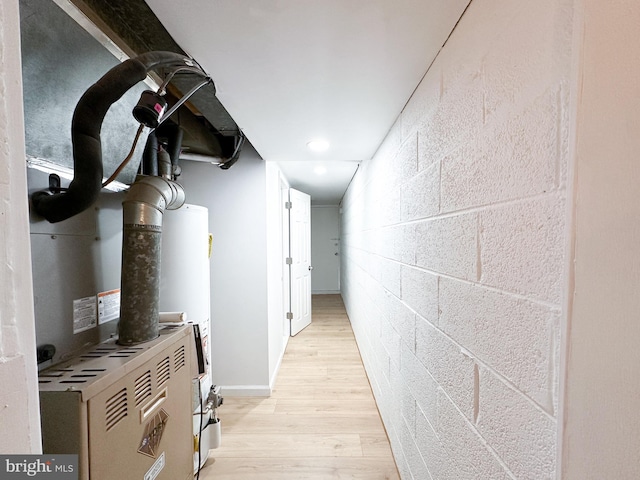 hall featuring light hardwood / wood-style flooring