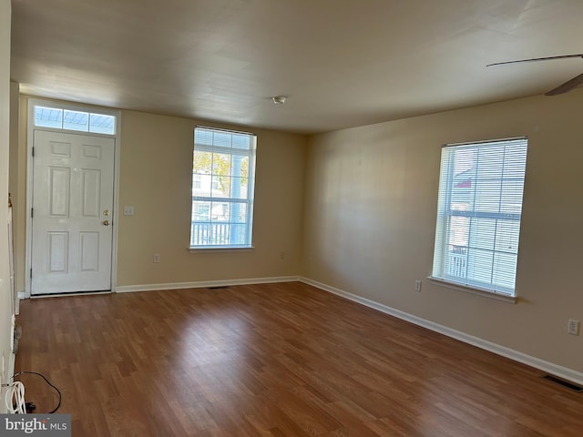 foyer entrance featuring hardwood / wood-style floors