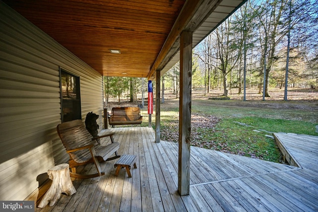 deck with a porch