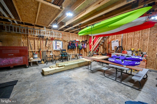 interior space featuring concrete floors