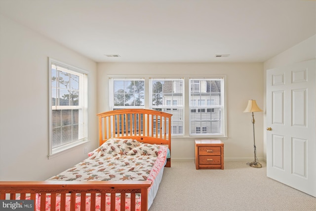 bedroom featuring carpet