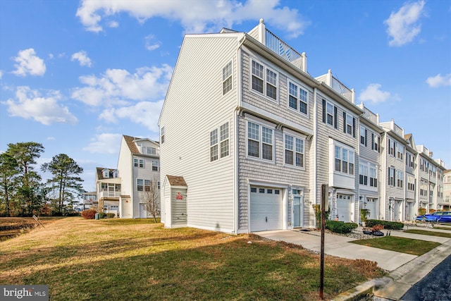 view of property with a garage