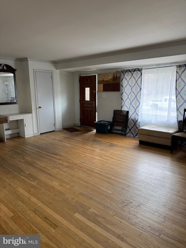 foyer entrance featuring light wood-type flooring