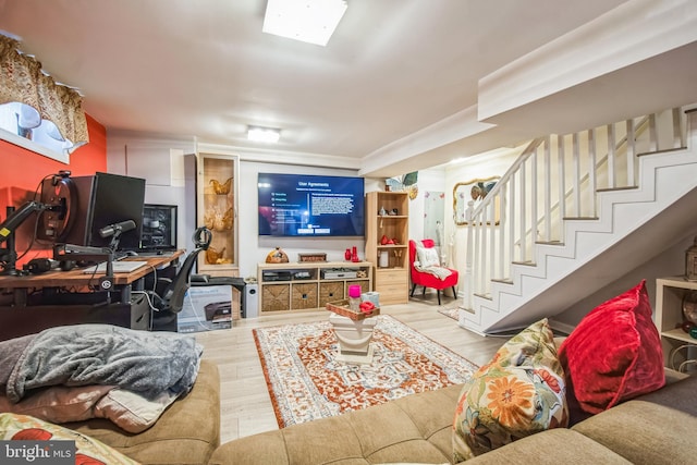 living room featuring light hardwood / wood-style floors