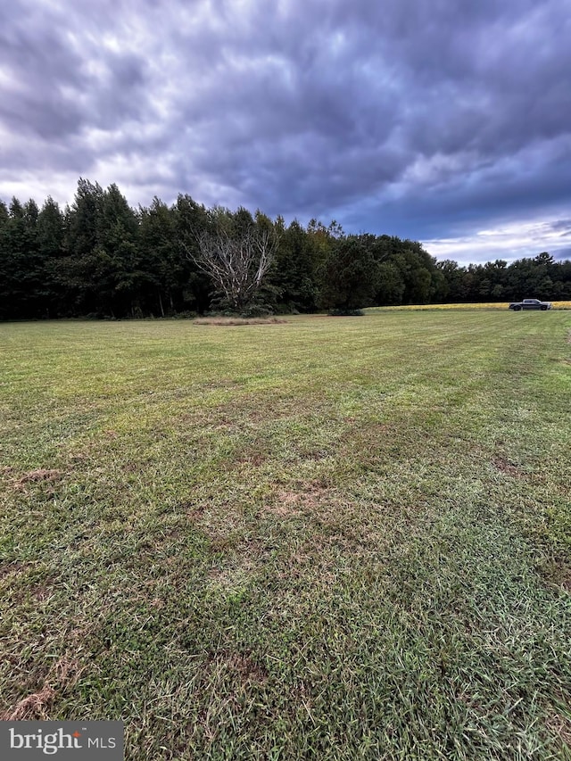 view of yard with a rural view