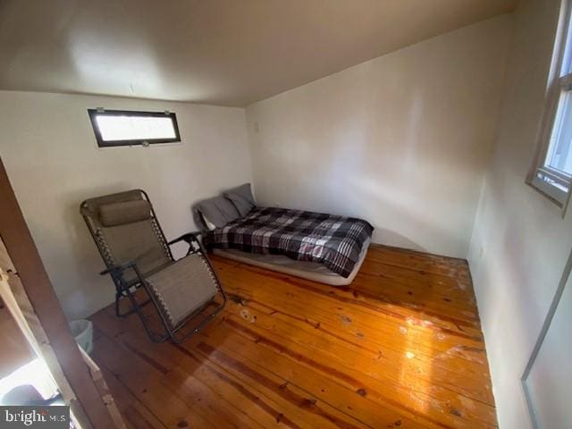 bedroom with wood-type flooring