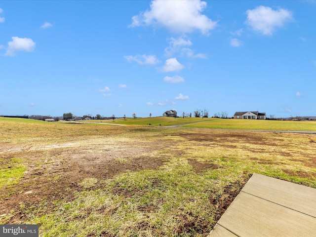 view of yard with a rural view