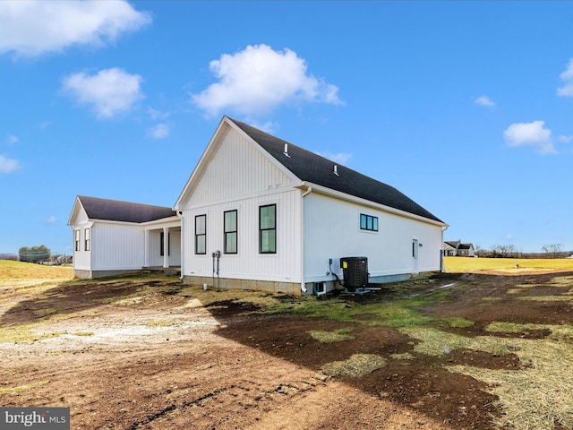 view of home's exterior featuring central AC