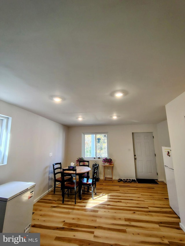 465 Baltimore Ave, Cumberland, MD 21502 - dining room featuring light wood-type flooring, recessed lighting, and baseboards