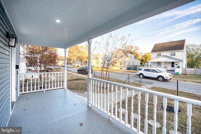 balcony featuring a porch