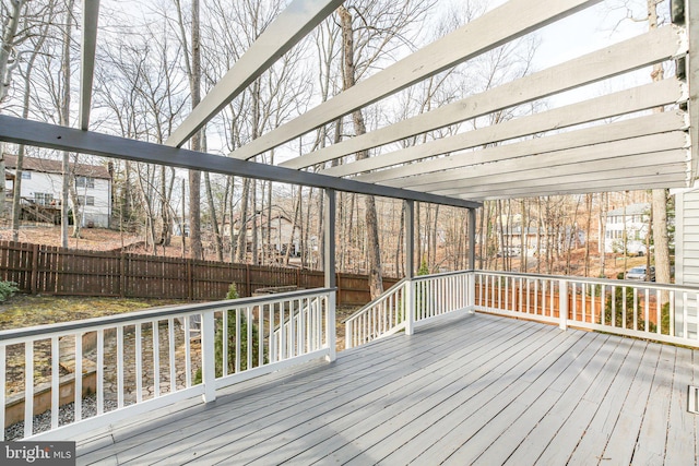 deck featuring fence