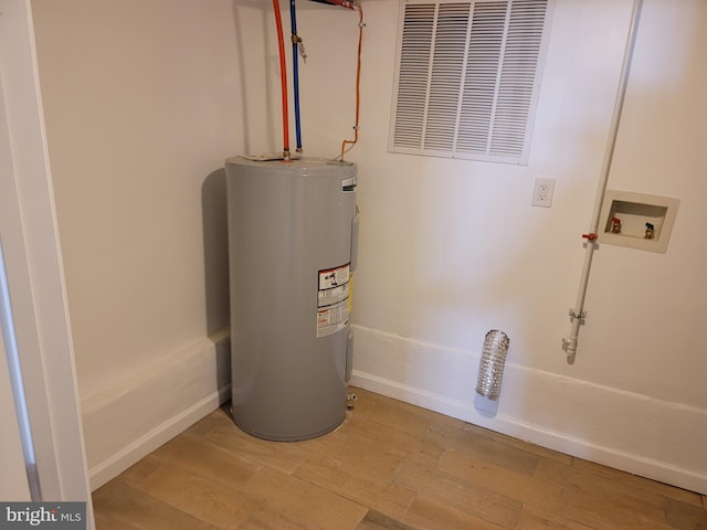 utility room with water heater
