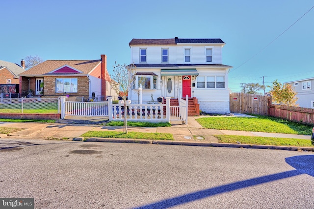 view of front of home with covered porch