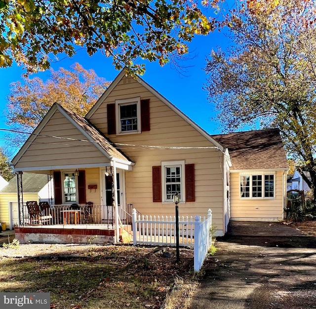 view of front of property with a porch