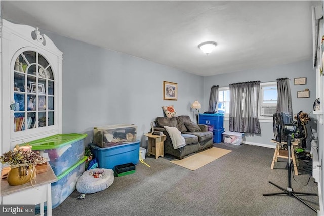 playroom with carpet and cooling unit