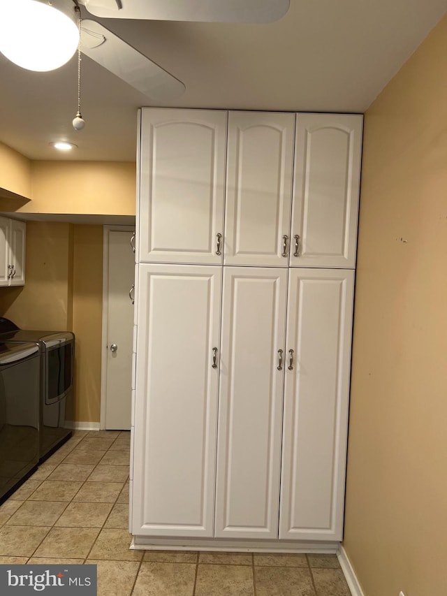 closet with washer and dryer