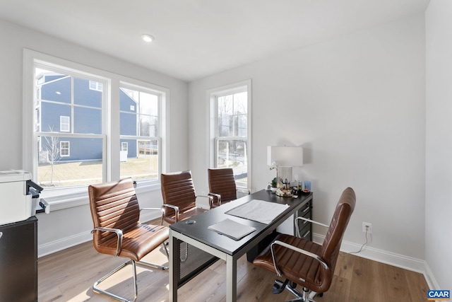 office space featuring wood-type flooring