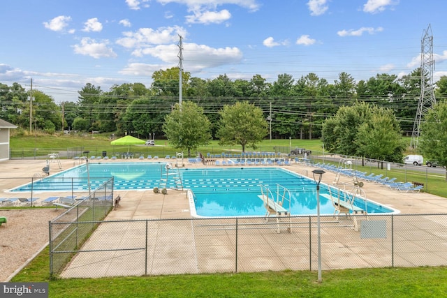 view of pool featuring a patio