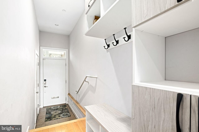 mudroom featuring hardwood / wood-style floors