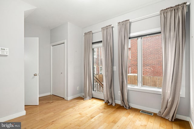 empty room featuring light wood-type flooring