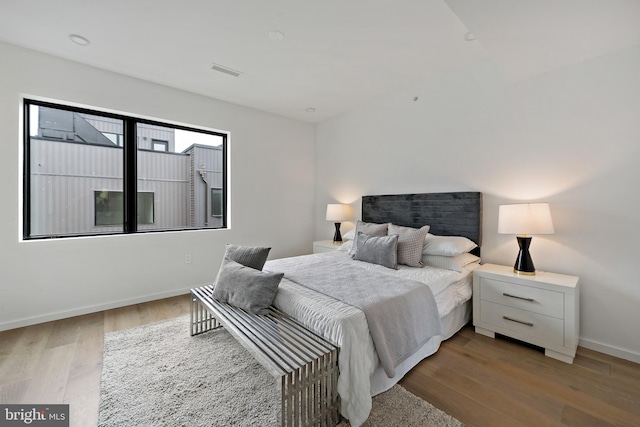 bedroom featuring light hardwood / wood-style floors